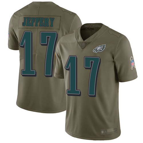 Men Philadelphia Eagles #17 Alshon Jeffery Limited Olive 2017 Salute to Service Football NFL Jersey->philadelphia eagles->NFL Jersey